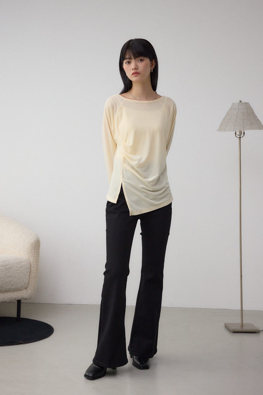 ベロアアシメカットトップス IVOY FREE