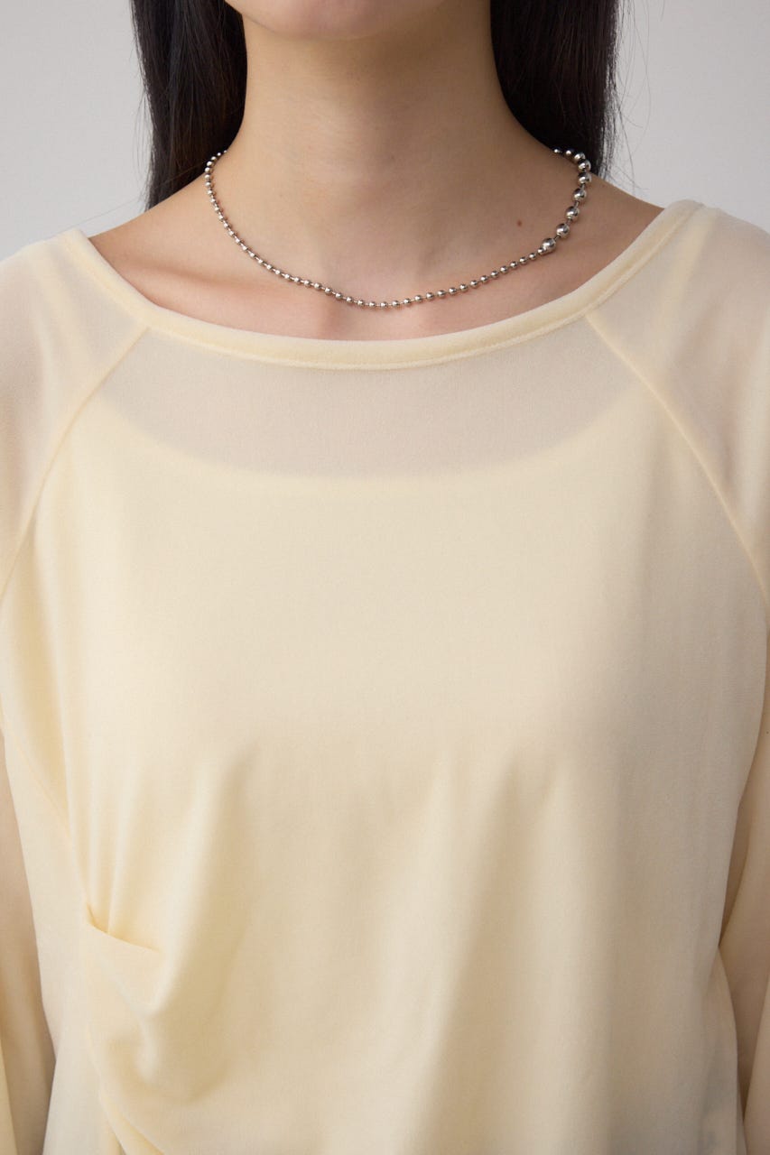 ベロアアシメカットトップス IVOY FREE