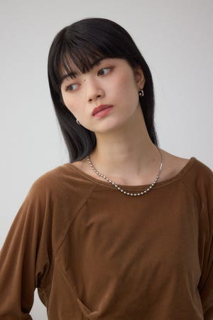 ベロアアシメカットトップス