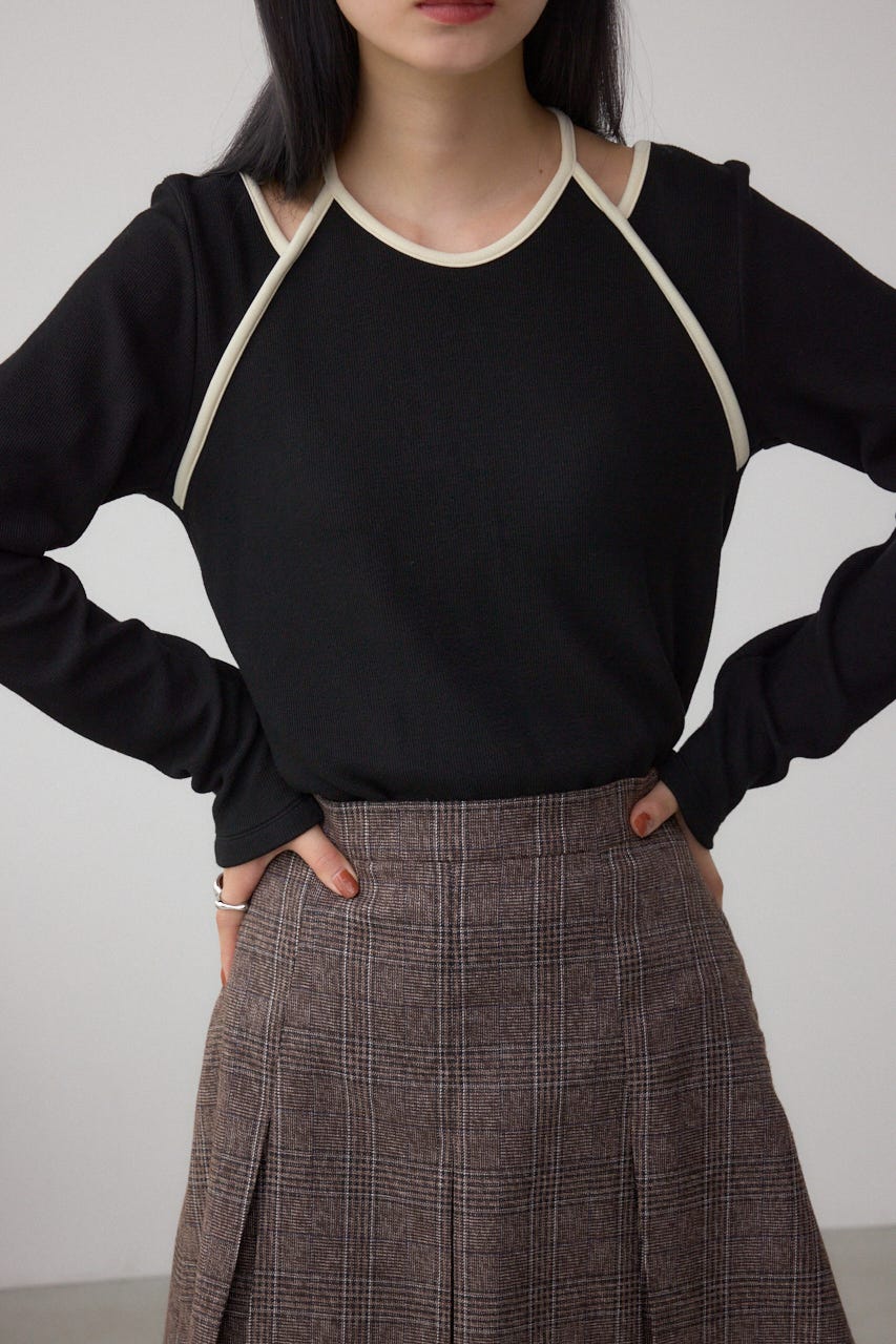 ホルターレイヤードトップス BLK FREE