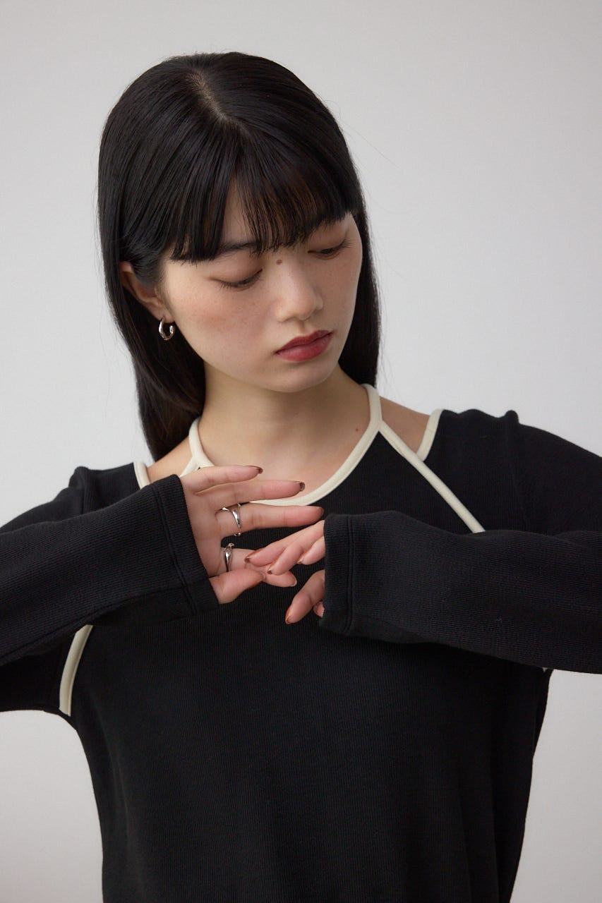 ホルターレイヤードトップス BLK FREE