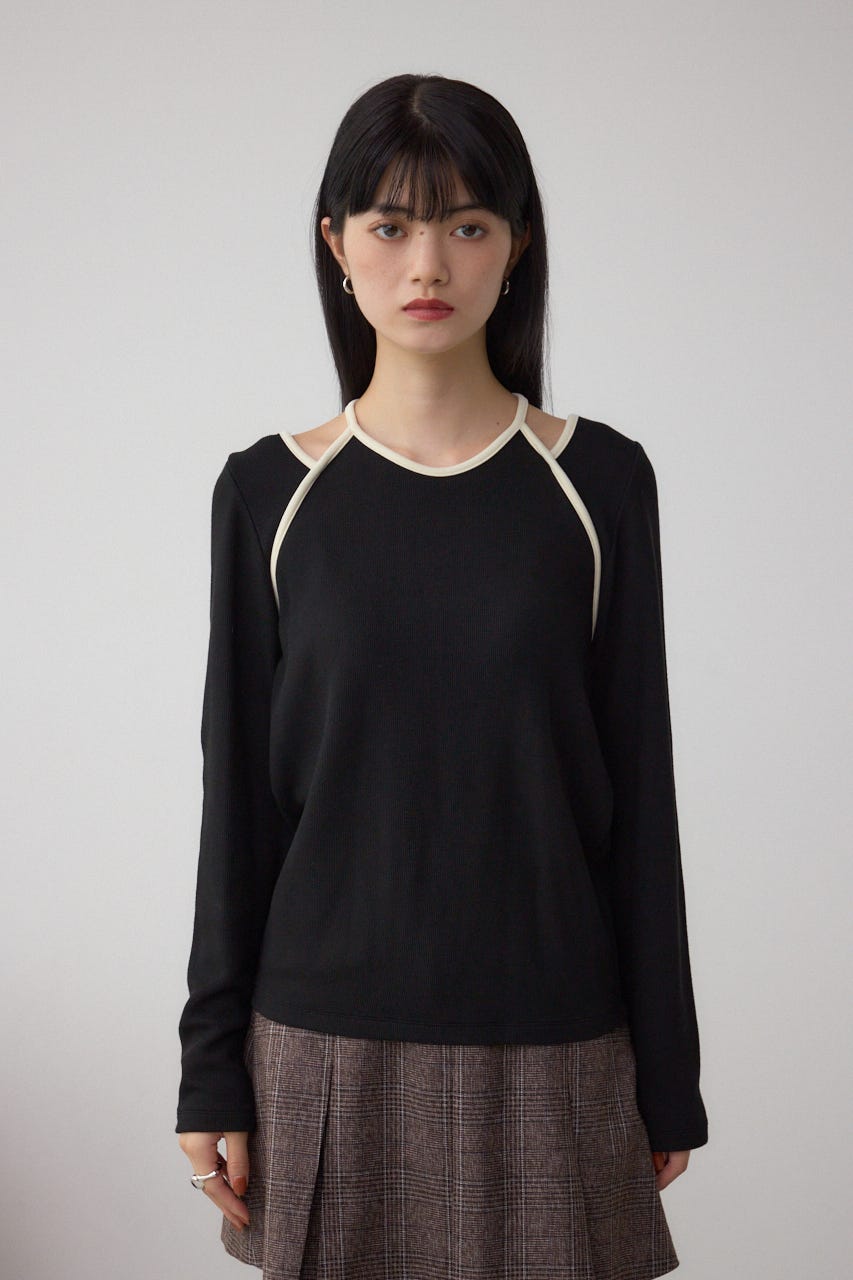 ホルターレイヤードトップス BLK FREE