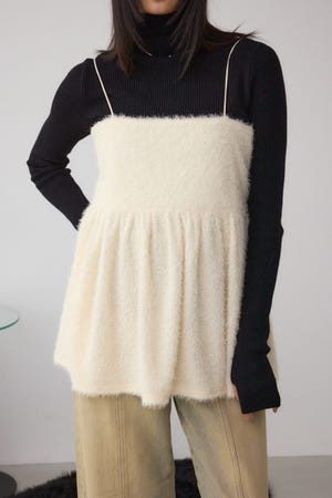 ラメシャギーカットキャミソール