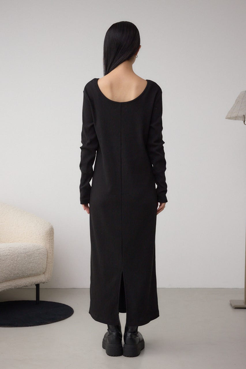 【SET】ハーフジップスウェットワンピース BLK S