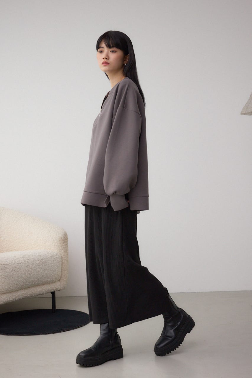 【SET】ハーフジップスウェットワンピース BLK S