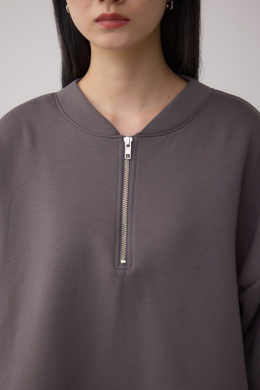 【SET】ハーフジップスウェットワンピース BLK S