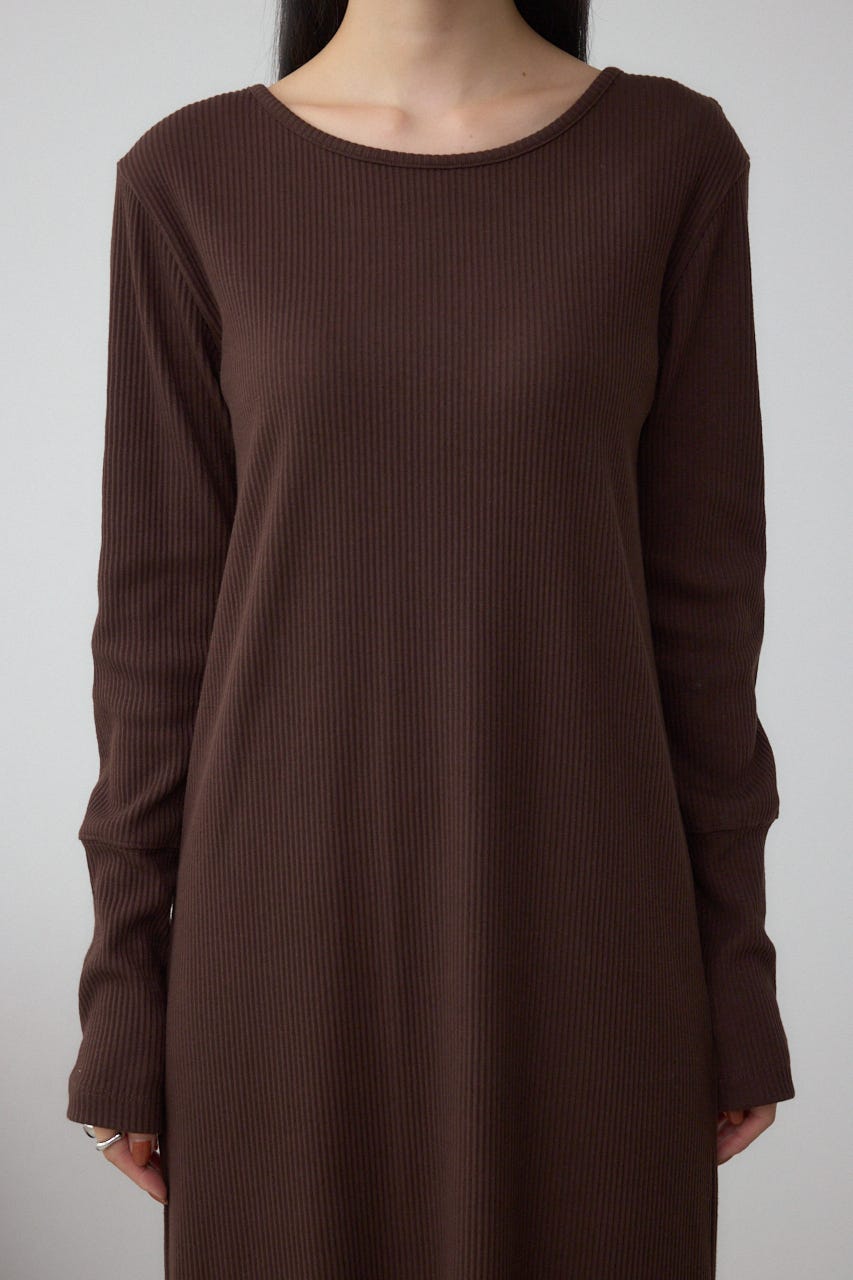 【SET】ハーフジップスウェットワンピース BRN S