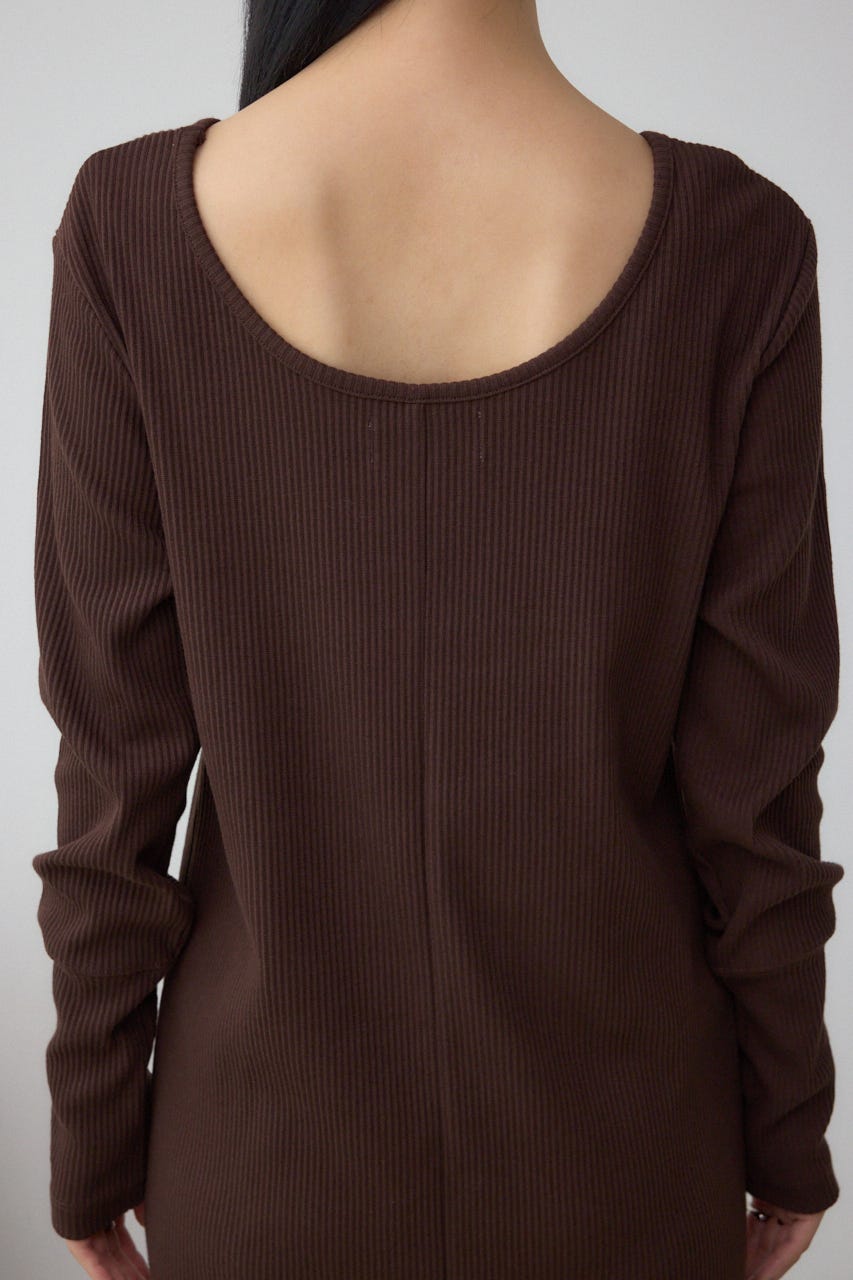 【SET】ハーフジップスウェットワンピース BRN S