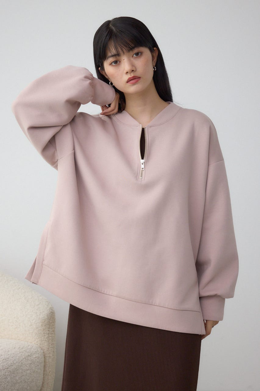 【SET】ハーフジップスウェットワンピース BRN S