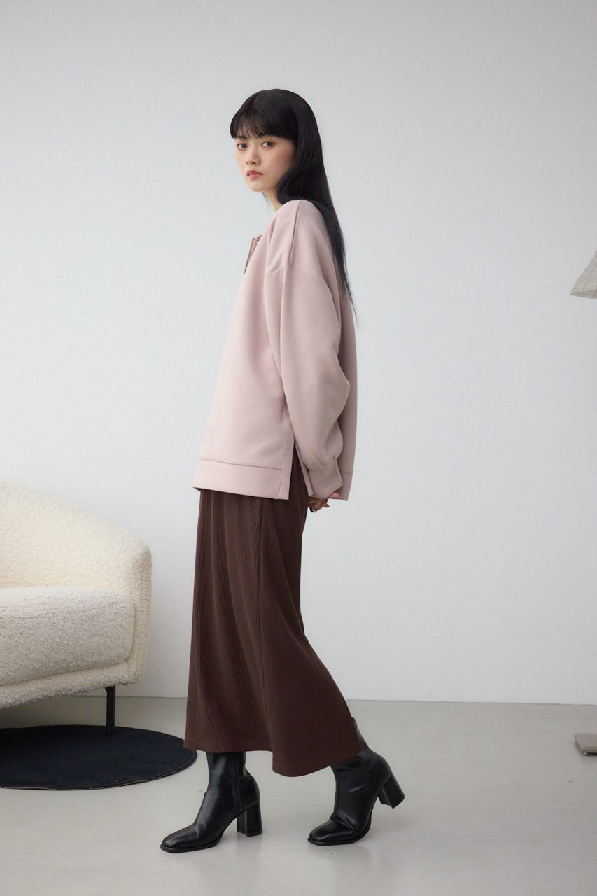 【SET】ハーフジップスウェットワンピース BRN S