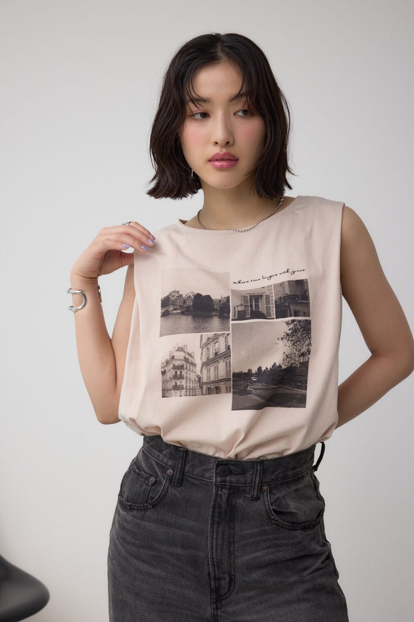 ユリウス プリントノースリーブカットソー 857CPM3 Julius/ユリウス/857CPM3 Black / プリントタンクトップ(2 Black