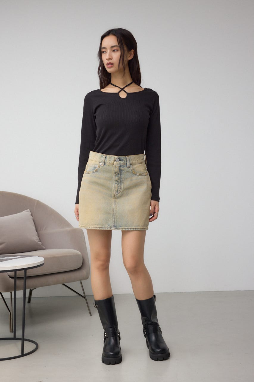 MADISONSBLUE デニムミニスカート 00 ビジューデニムミニスカート / earth music&ecology