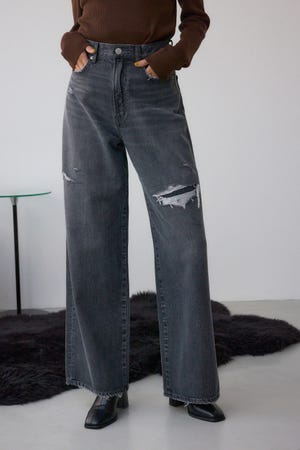 AZUL DENIM リペアワイドデニム