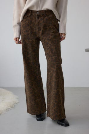 AZUL DENIM 起毛ツイルレオパードデニム