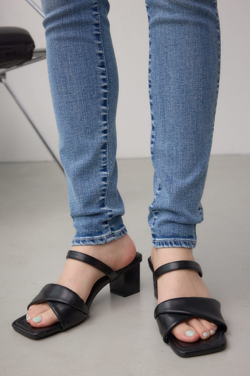 AZUL DENIM ハイウエストボタンリペアスキニー BLU XS