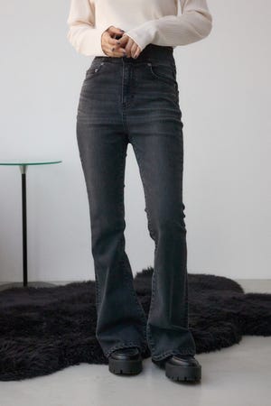 AZUL DENIM H/Wバックリボンフレアデニム