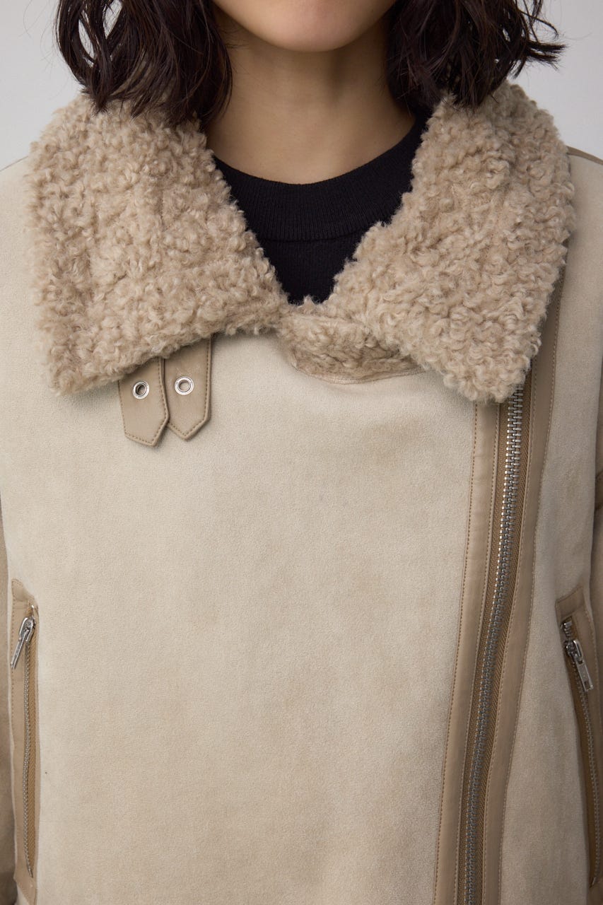 希少美品　ボッテガヴェネタ　リアルムートンジャケット　ボア　袖フレア　ベルト 希少美品 ボッテガヴェネタ リアルムートンジャケット ボア 袖