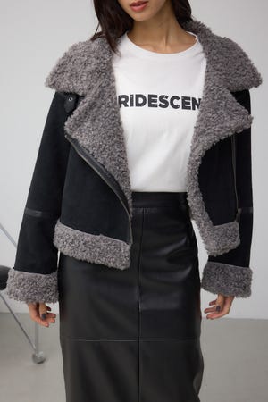 フェイクレザー/スエード フェイクムートンジャケット