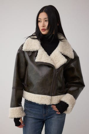 フェイクレザー/スエード フェイクムートンジャケット