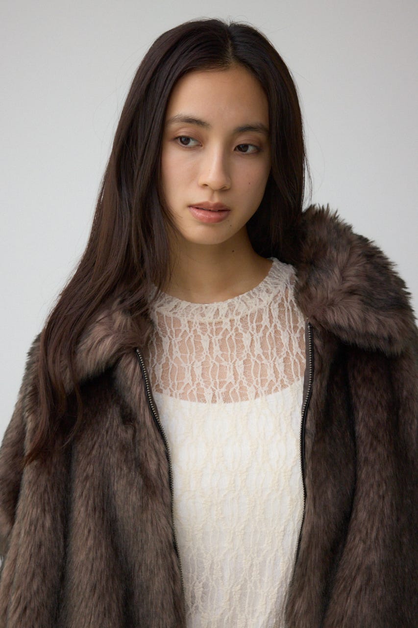 AZUL BY MOUSSY | ジップアップファーコート (コート ) |SHEL