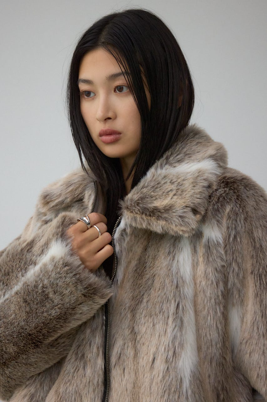 レッキス ファー ジップアップ フード コート AZUL BY MOUSSY | ジップアップファーコート (コート ) |SHEL