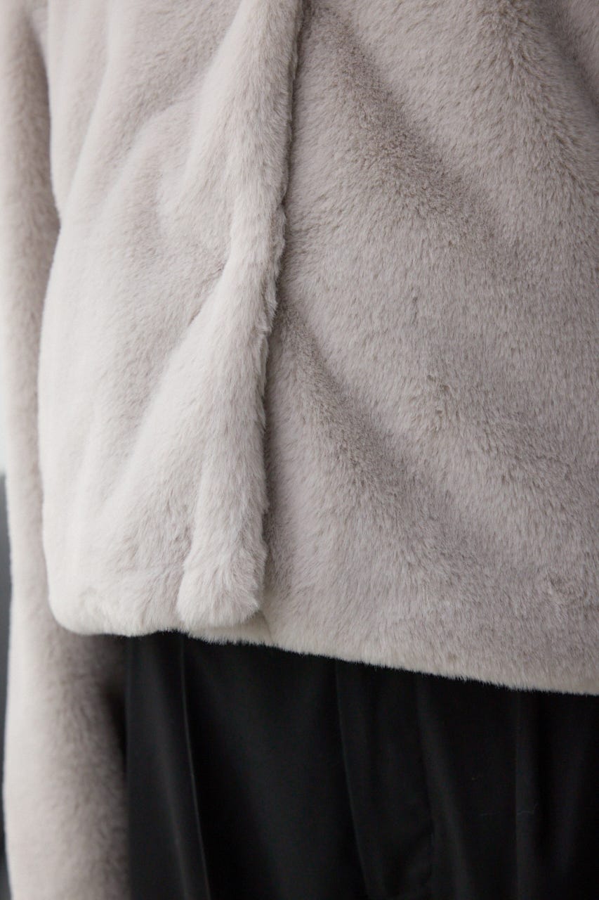 スタンド2WAYファーショートコート GRY S