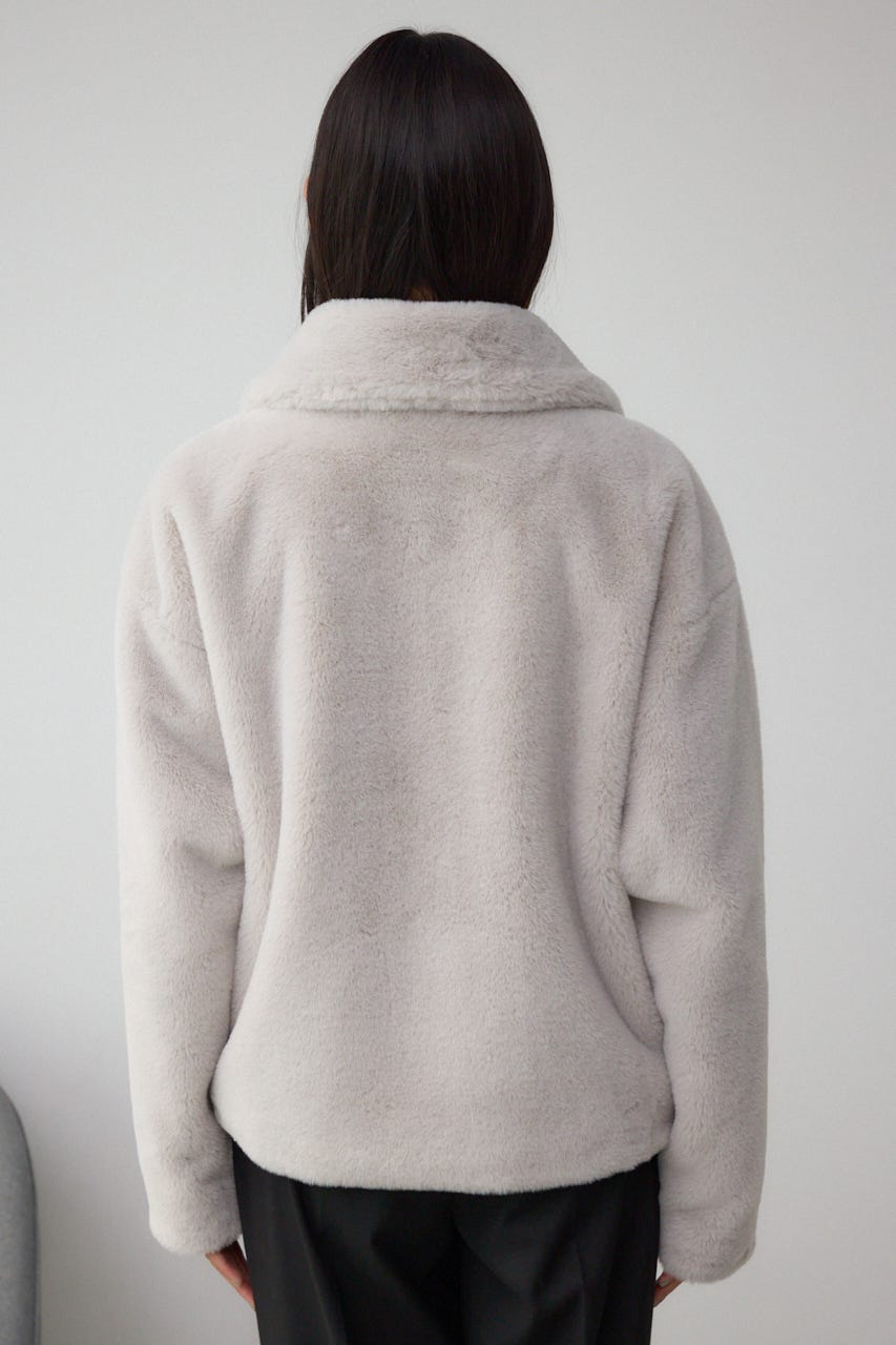 スタンド2WAYファーショートコート GRY S