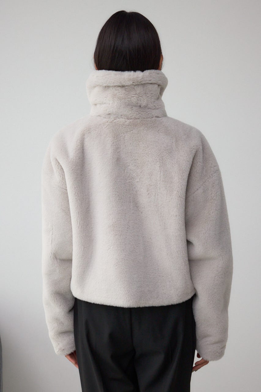 スタンド2WAYファーショートコート GRY S