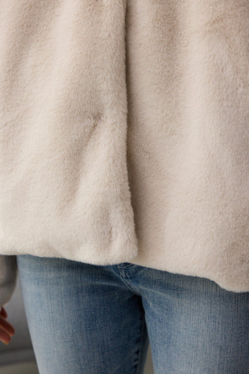 スタンド2WAYファーショートコート IVOY M