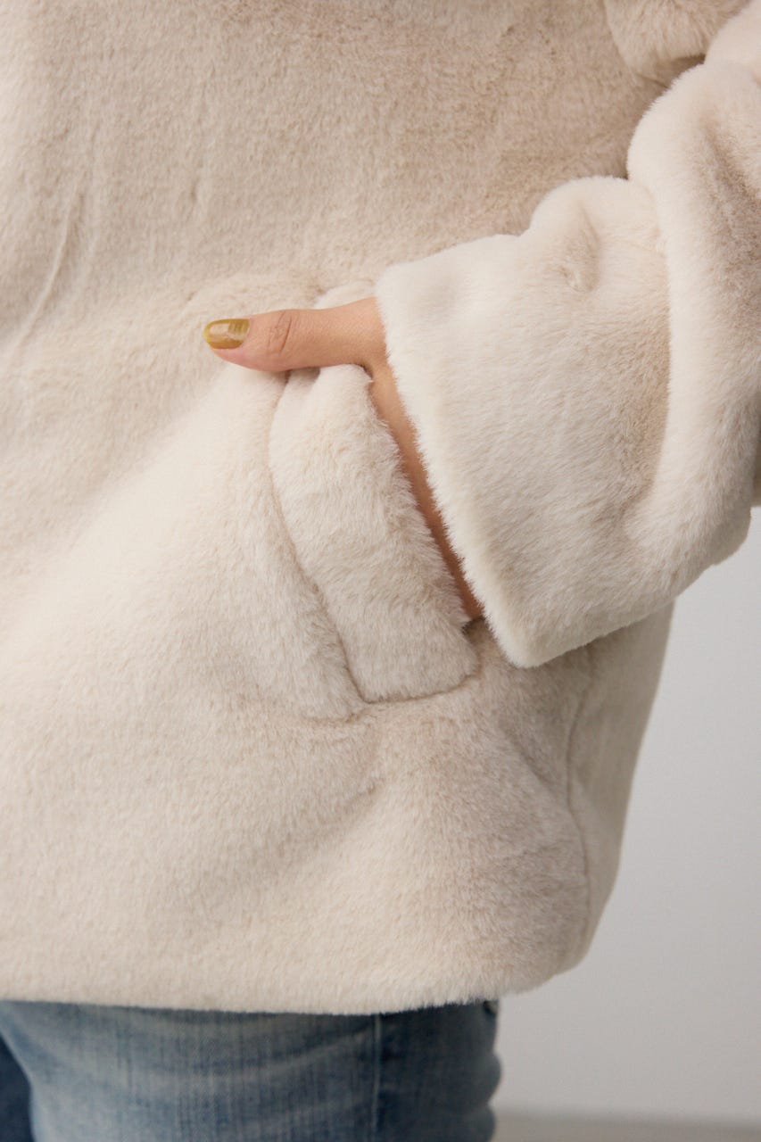 スタンド2WAYファーショートコート IVOY M