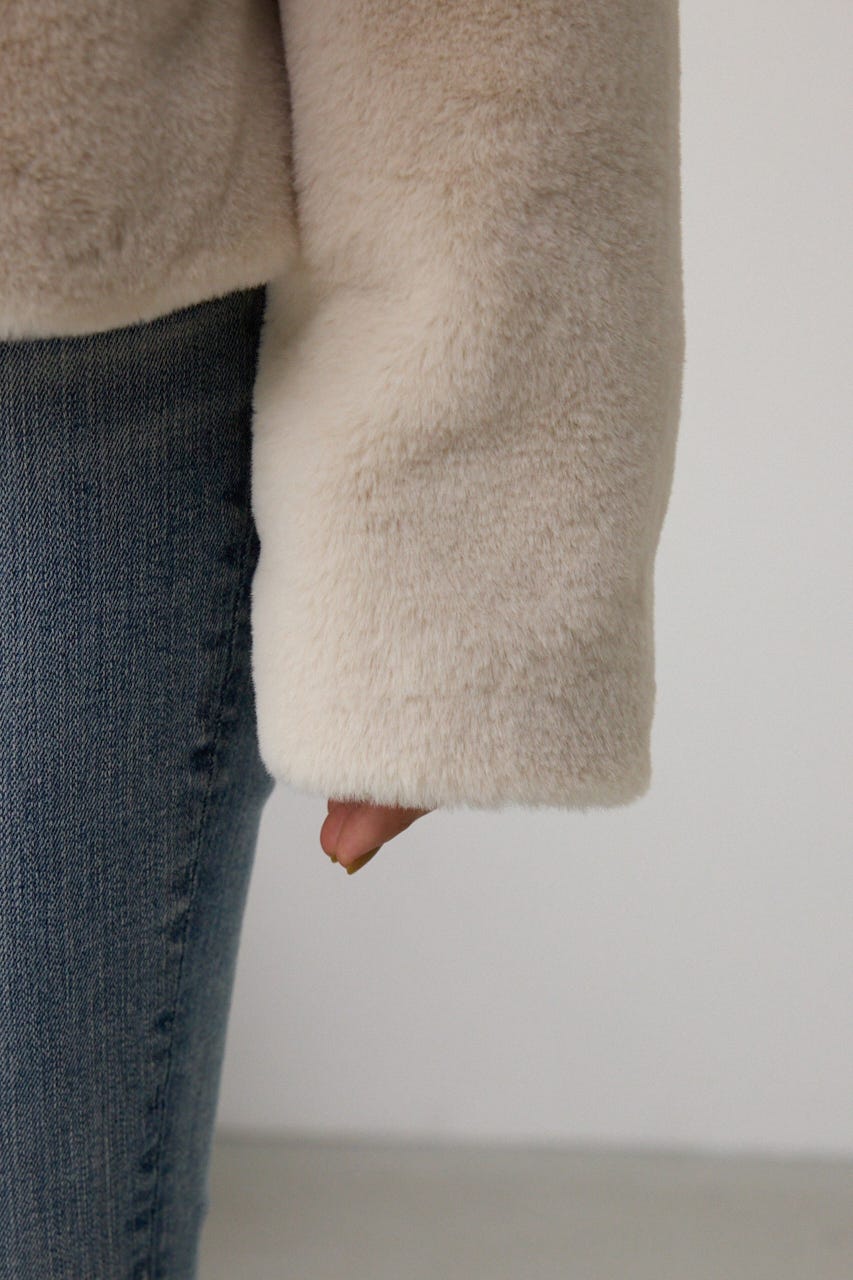 スタンド2WAYファーショートコート IVOY M