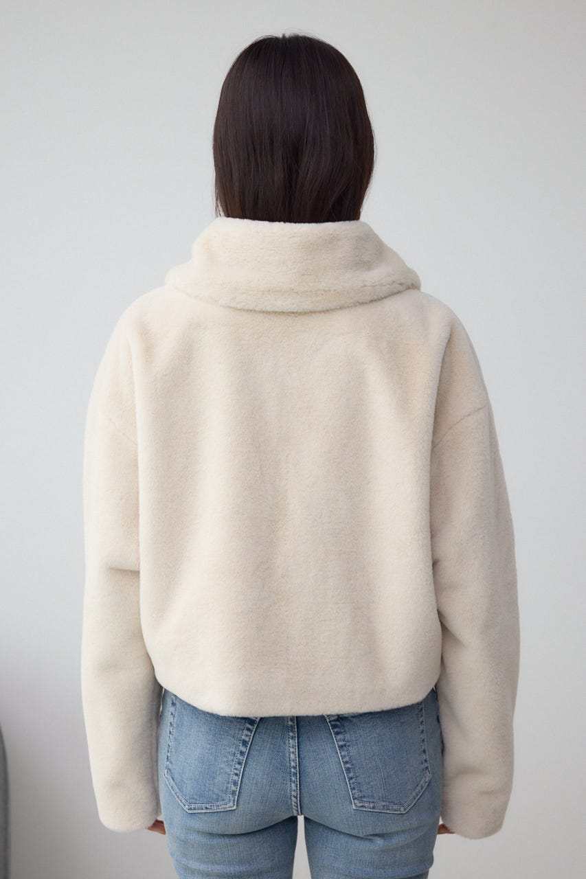 スタンド2WAYファーショートコート IVOY M