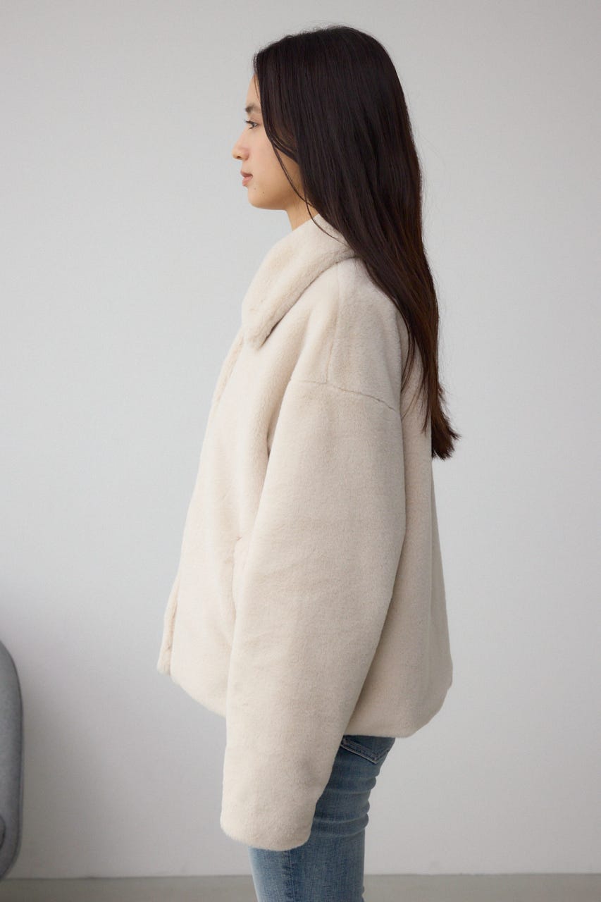 スタンド2WAYファーショートコート IVOY M