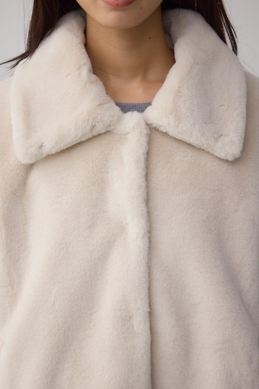 スタンド2WAYファーショートコート IVOY M