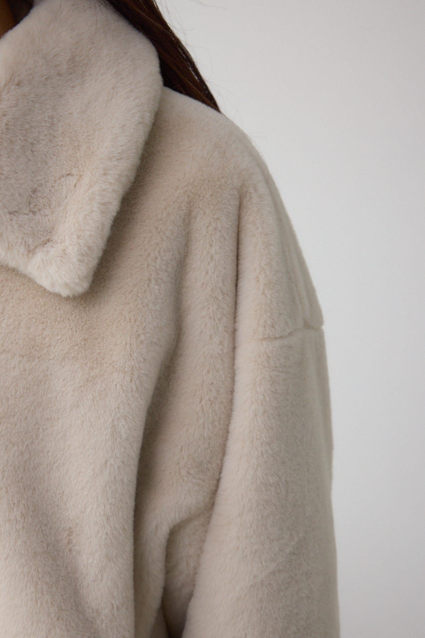 スタンド2WAYファーショートコート IVOY M