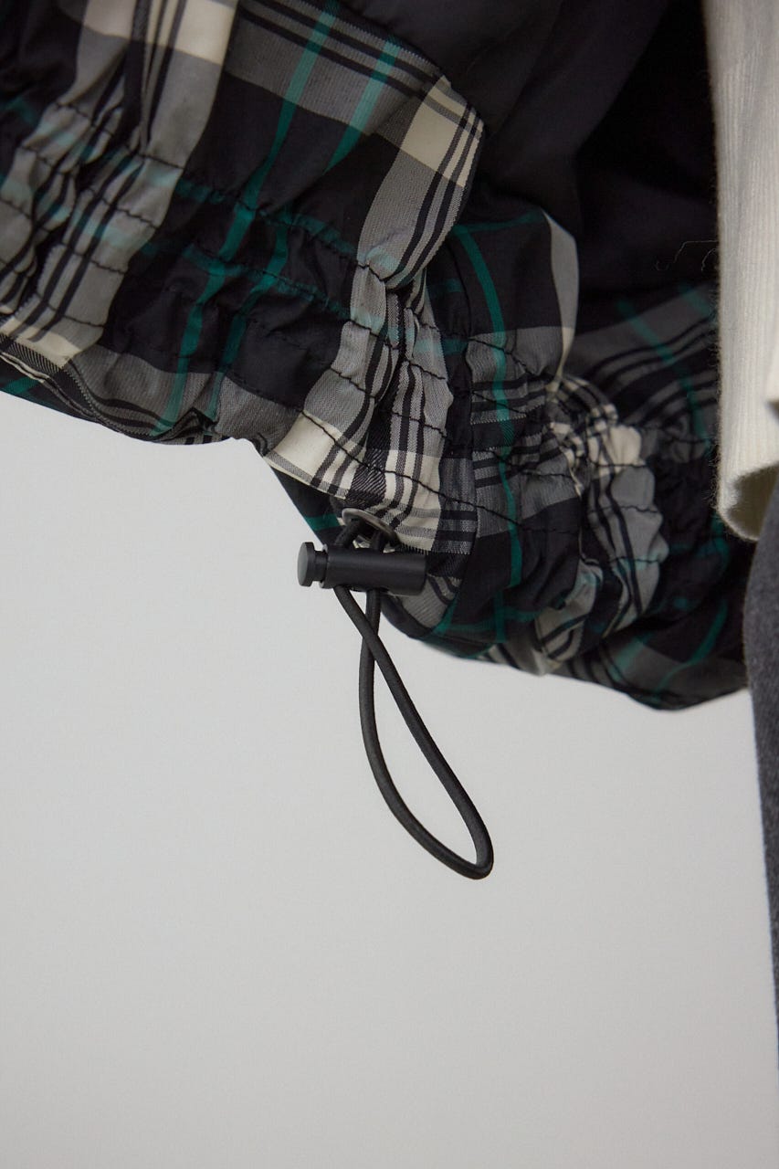 B-HEAT フード付き中綿チェックジャケット 柄BLK S