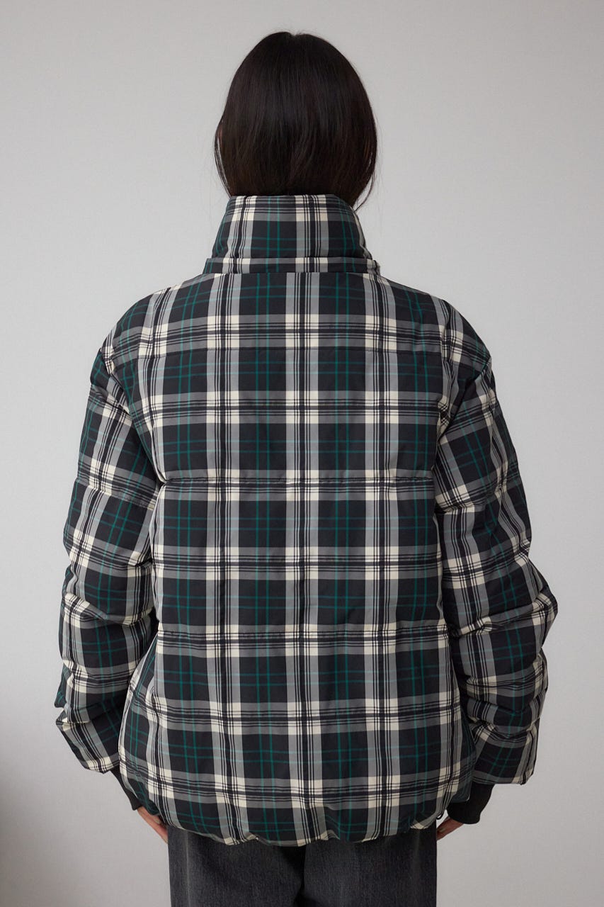 B-HEAT フード付き中綿チェックジャケット 柄BLK S