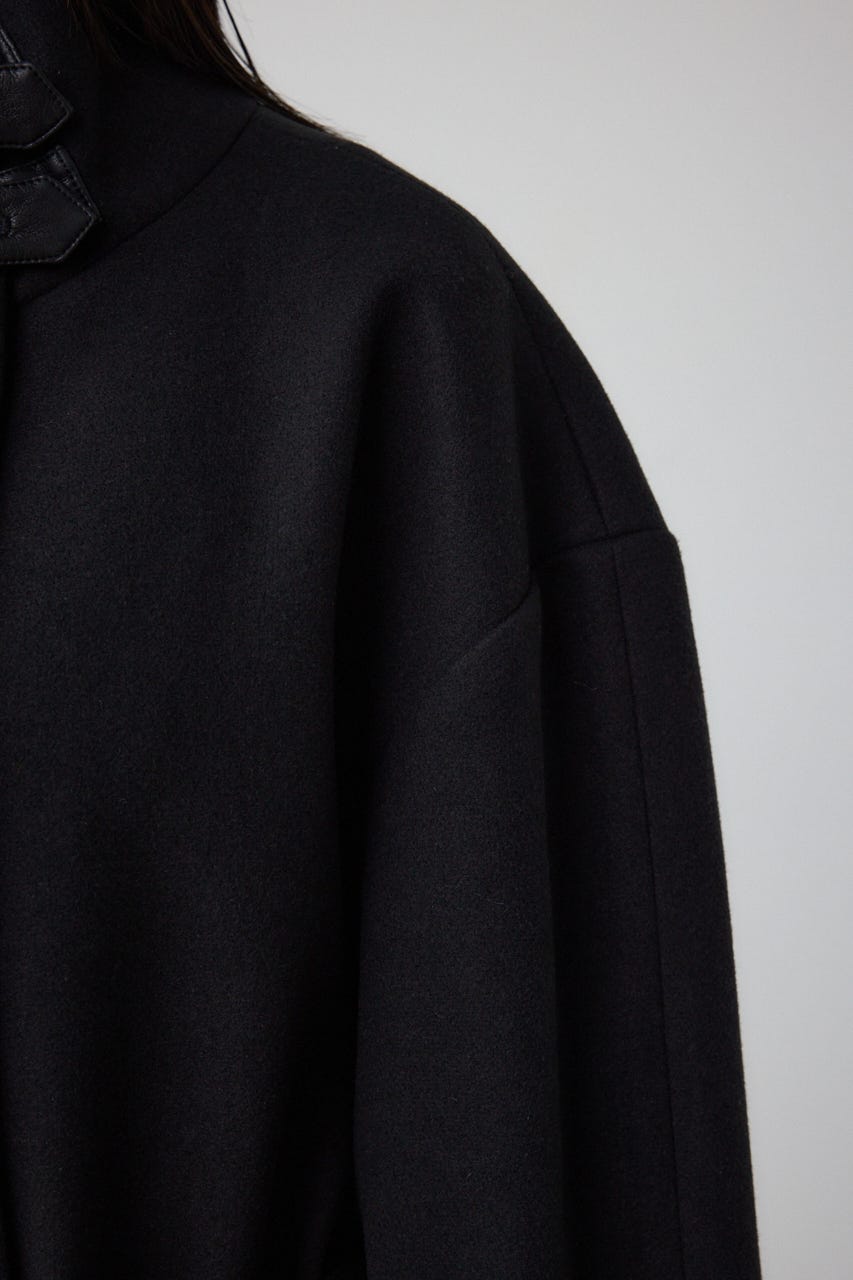 B-HEAT スタンドカラージップロングコート BLK M