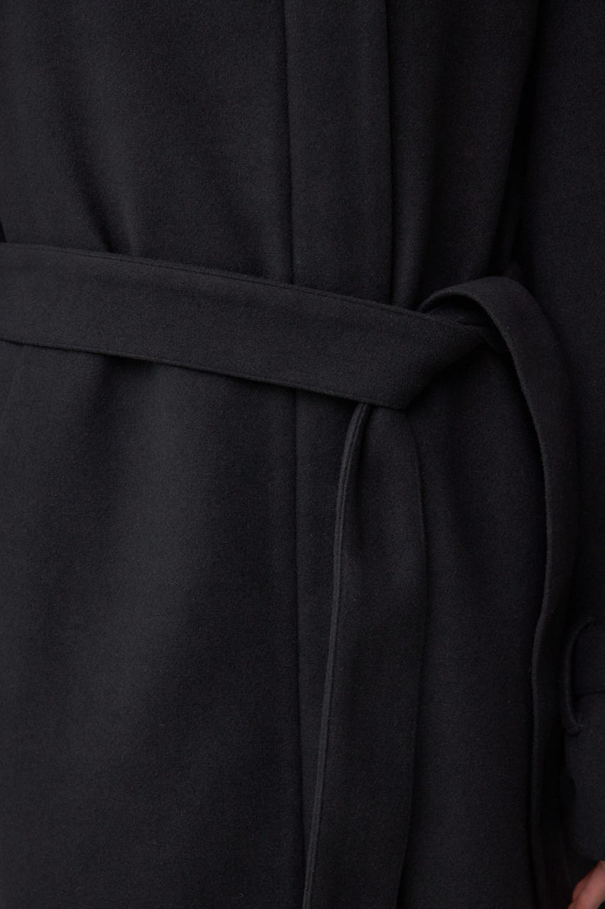 B-HEAT スタンドカラージップロングコート BLK M