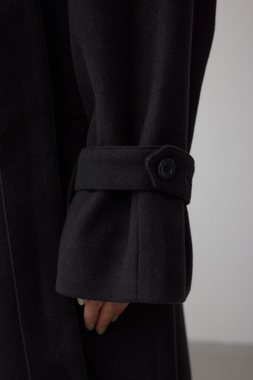 B-HEAT スタンドカラージップロングコート BLK M