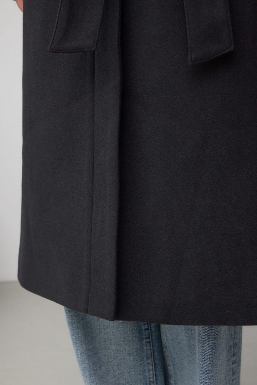 B-HEAT スタンドカラージップロングコート BLK M