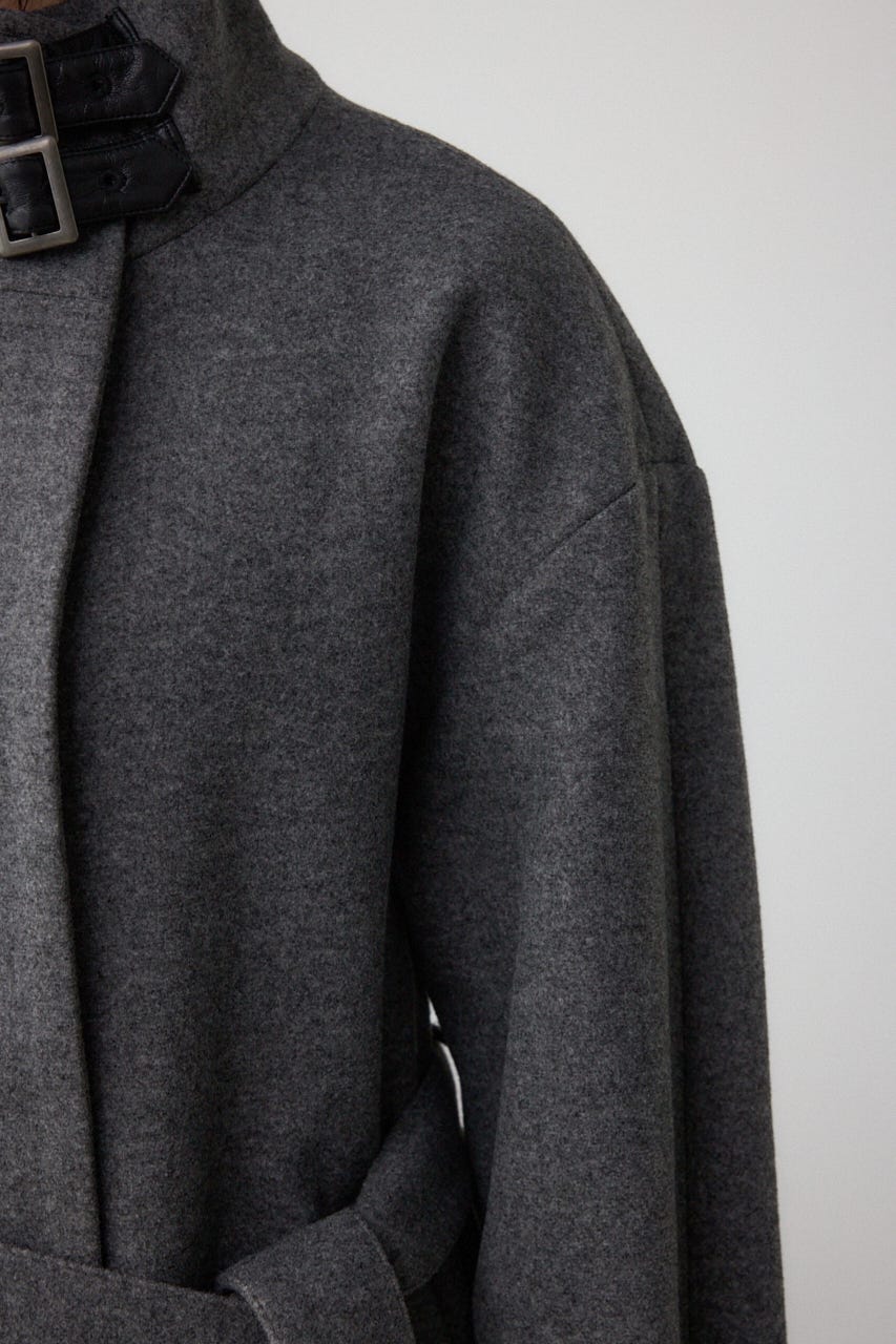 B-HEAT スタンドカラージップロングコート T.GRY M