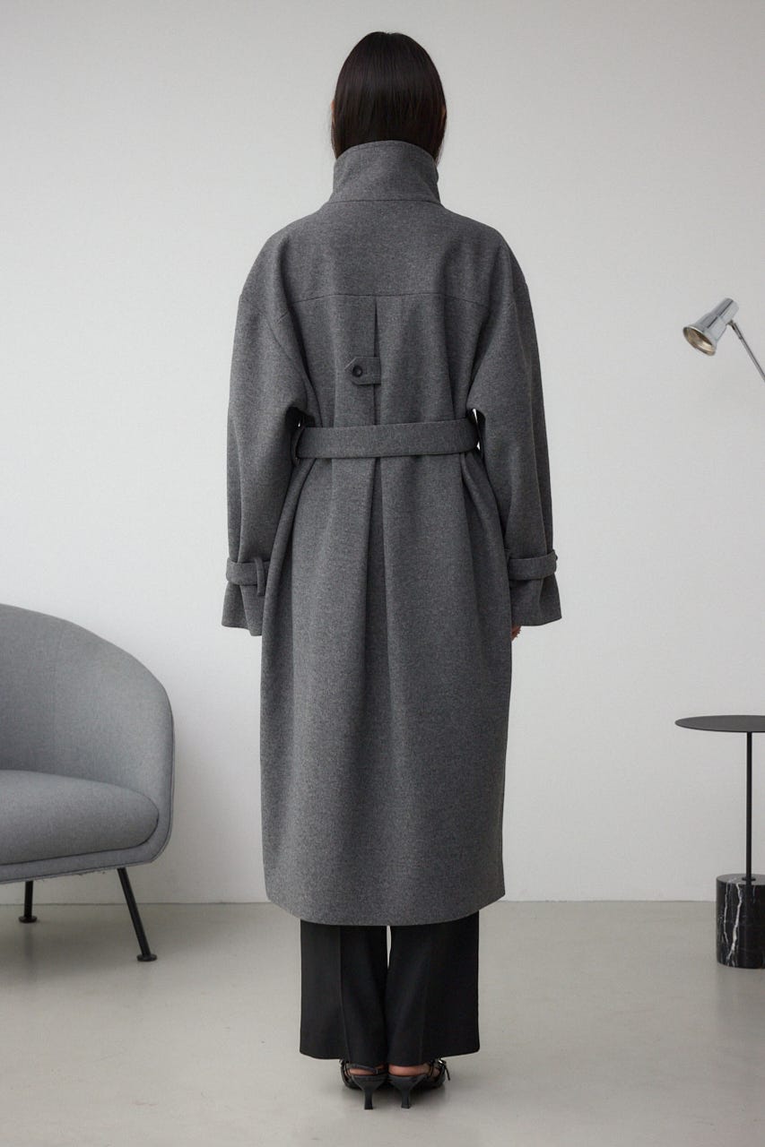 B-HEAT スタンドカラージップロングコート T.GRY M