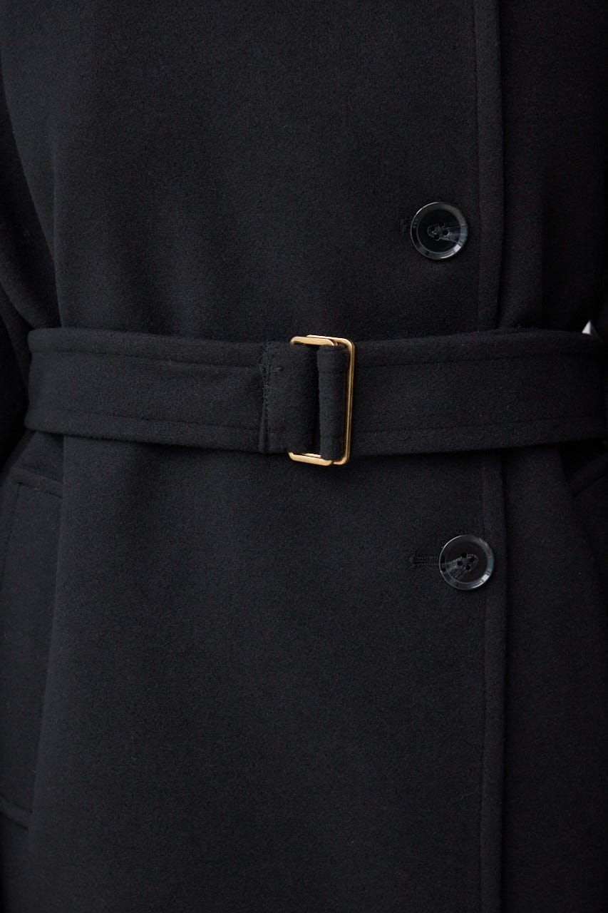 B-HEATスタンドカラーミドルコート BLK M