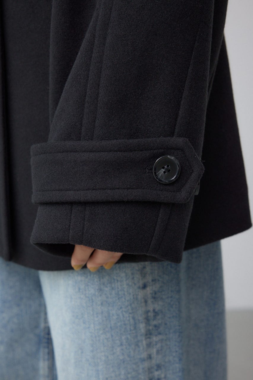 B-HEATスタンドカラーミドルコート BLK M