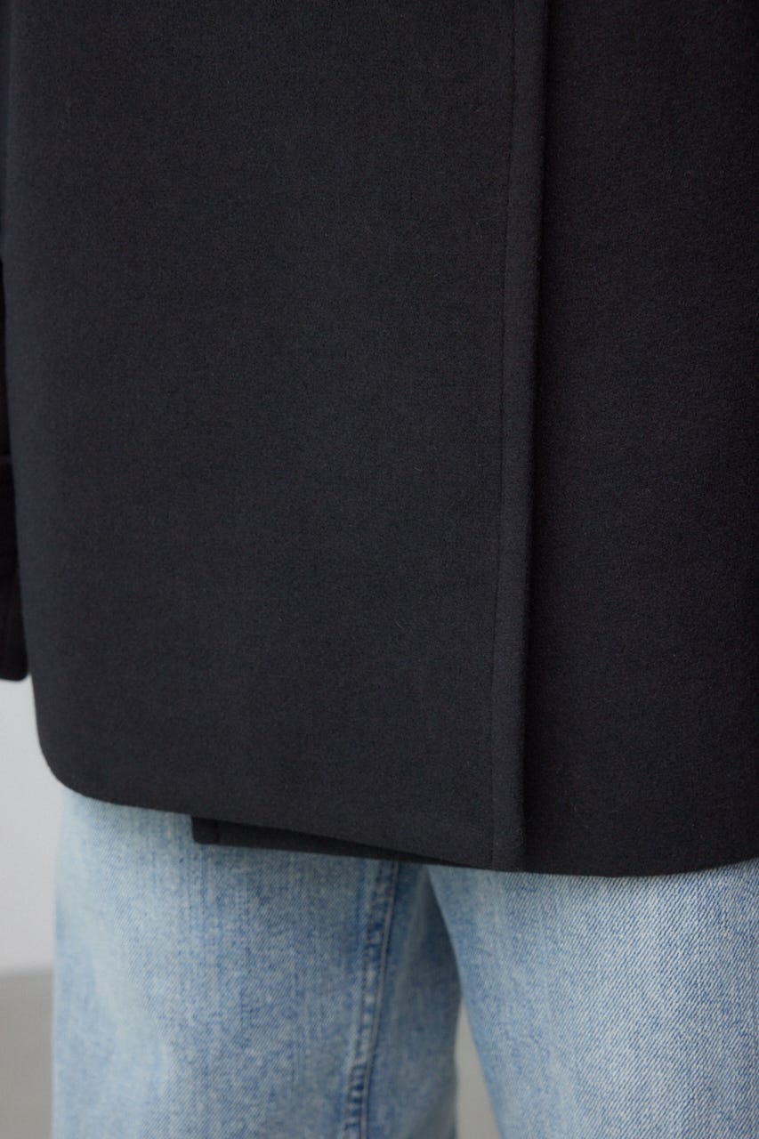 B-HEATスタンドカラーミドルコート BLK M