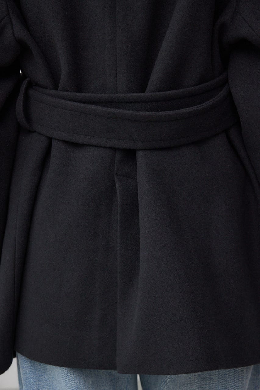 B-HEATスタンドカラーミドルコート BLK M