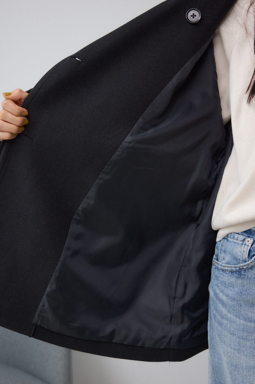 B-HEATスタンドカラーミドルコート BLK M