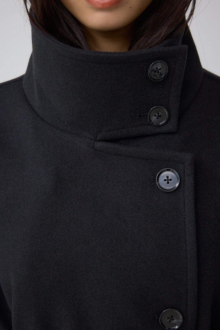 B-HEATスタンドカラーミドルコート BLK M