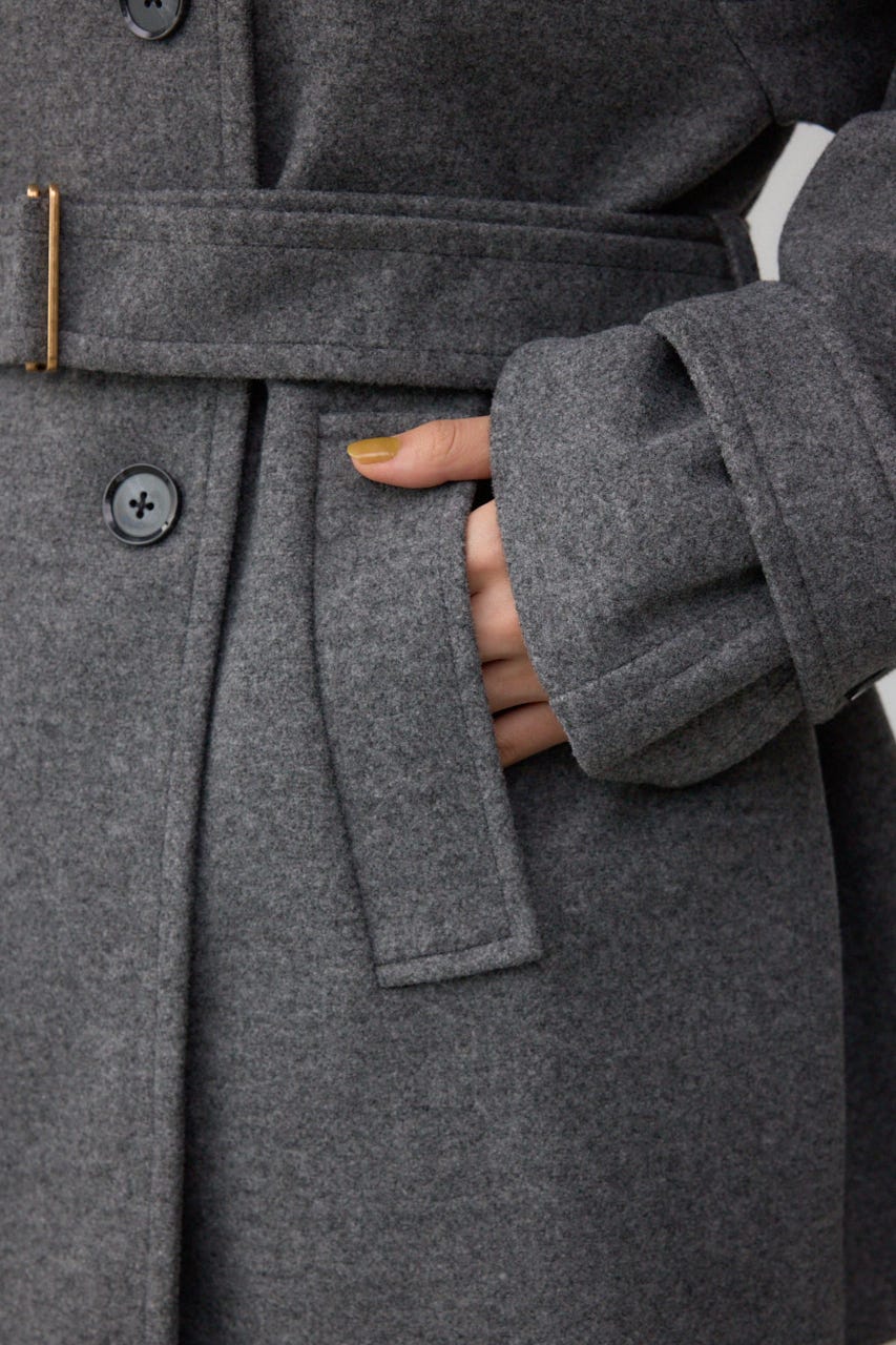 B-HEATスタンドカラーミドルコート T.GRY M